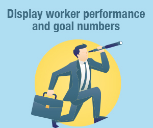 Display worker performance goals with digital signage
