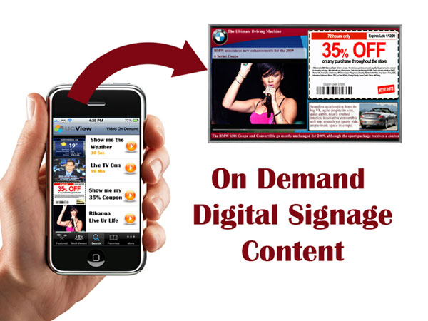 UCView Digital Signage Content On Demand Feature