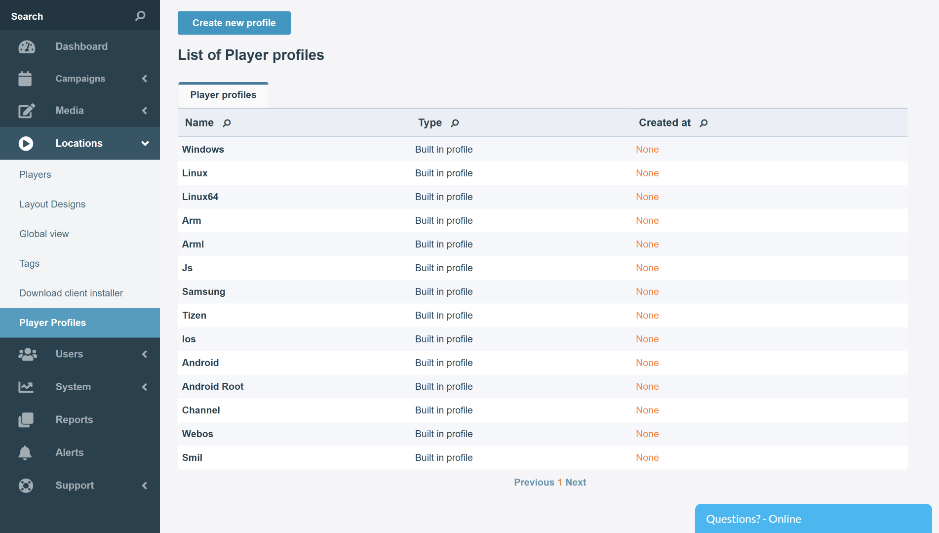Player Profiles
