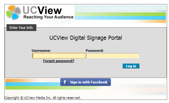 Sign in to UCView with your Facebook Account